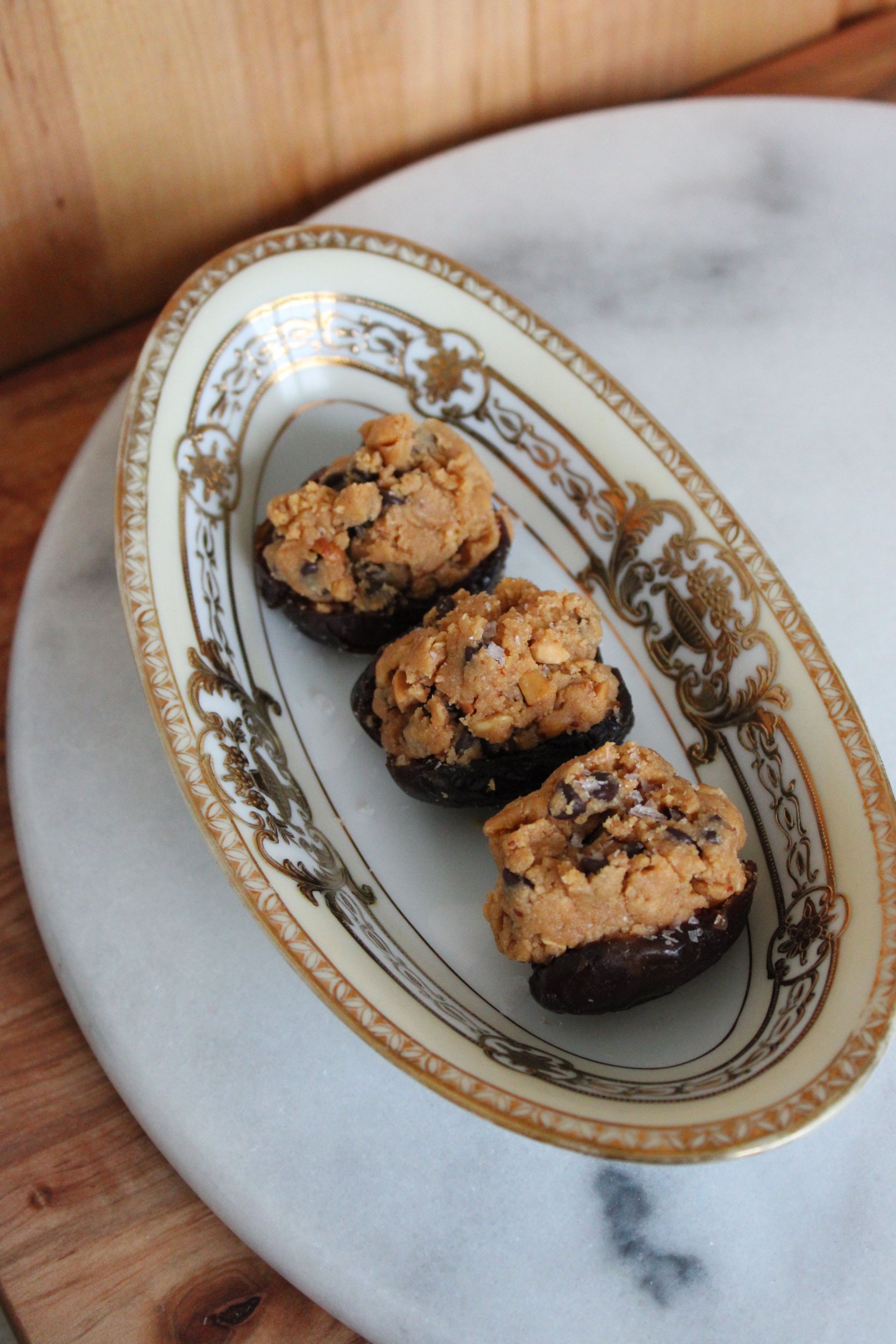 Peanut Butter Cookie Dough Stuffed Dates