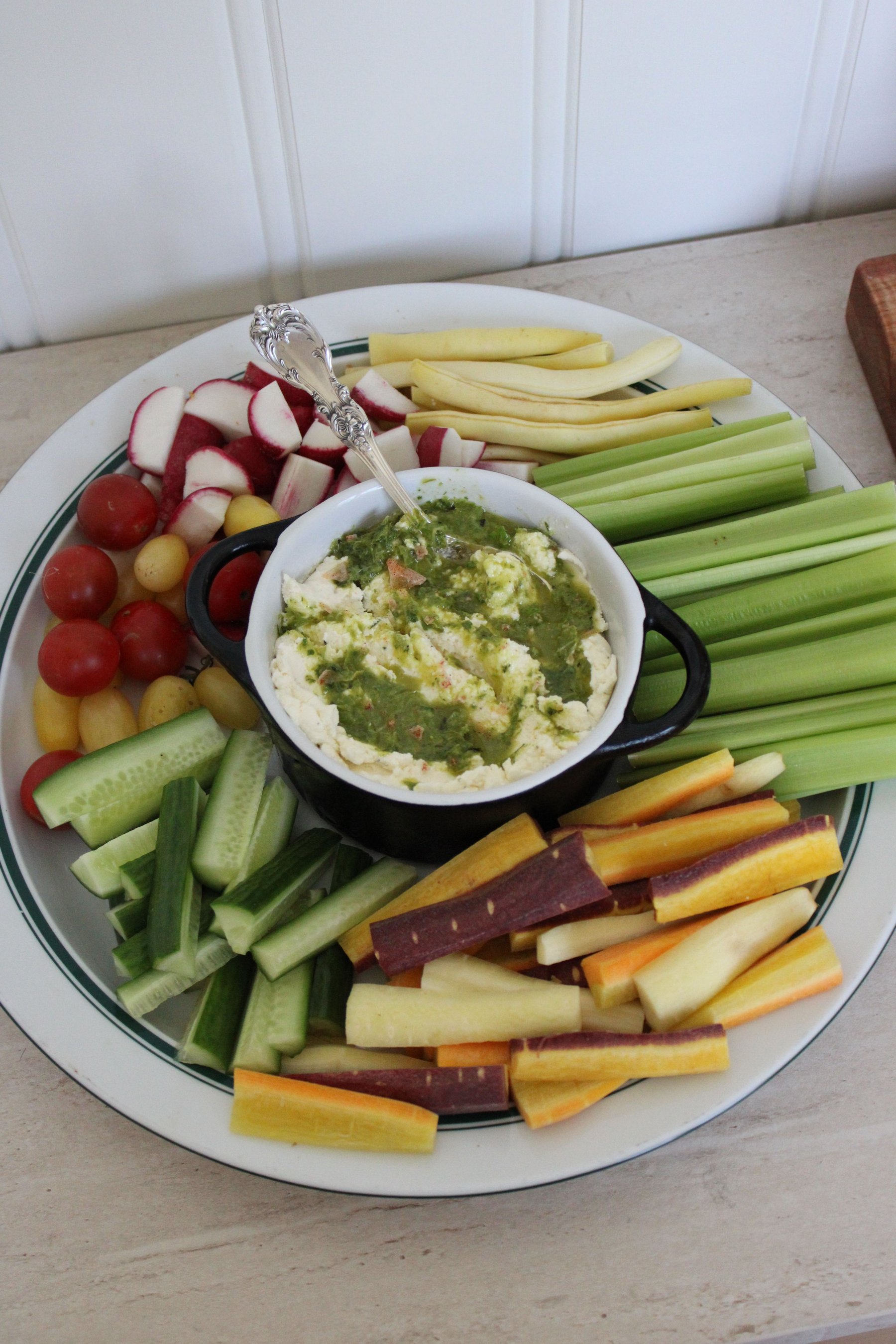 Whipped Feta with Herb Pistou